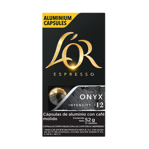 CAPSULAS DE ALUMINIO CON CAFE MOLIDO ONYX INTENSITY LOR ESPRESSO 10 PZ