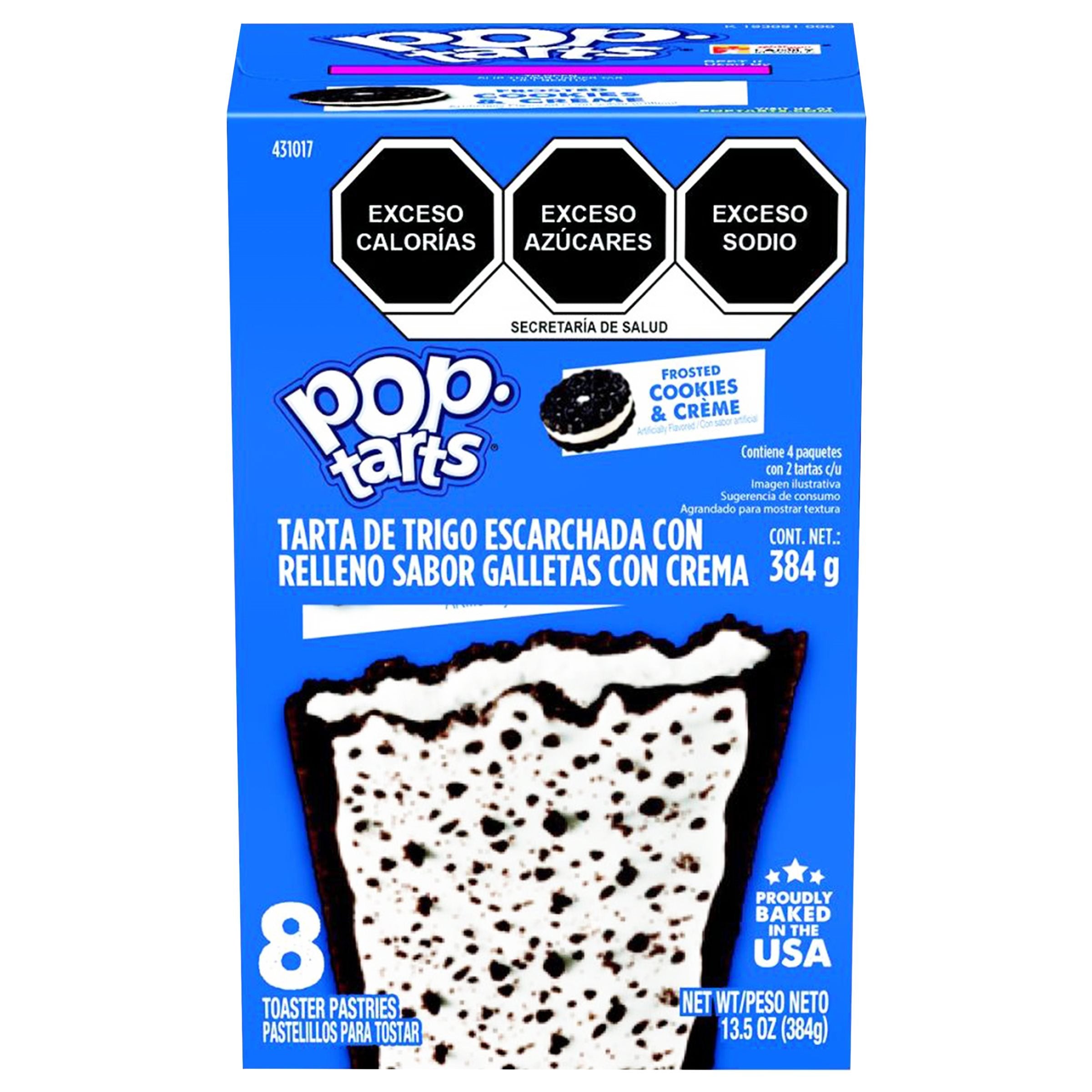 POP TARTS TARTA DE TRIGO COOKIES & CREME ESCARCHADA CON RELLENO CAJA 384  GR.