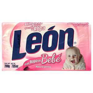 JABON DE LAVANDERIA LEON  PARA ROPA DE BEBE HIPOALERGENICO 200  GR.