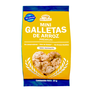 MINI GALLETAS DE ARROZ PREMIUM MANTEQUILLA BSD FOODS BOLSA 30  GR.