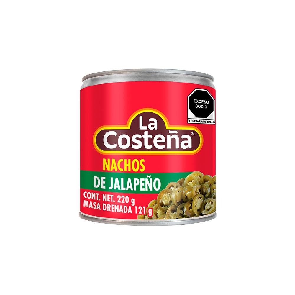 CHILES JALAPEÑOS PARA NACHOS LA COSTEÑA LATA 220  GR.