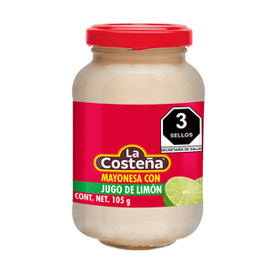 MAYONESA CON JUGO DE LIMÓN  LA COSTEÑA FRASCO 105  GR.