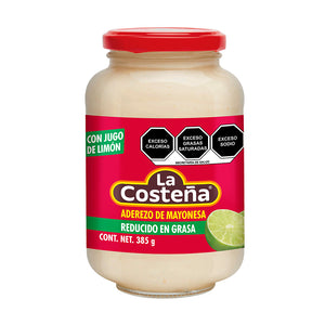 MAYONESA CON JUGO DE LIMÓN REDUCIDA EN GRASA LA COSTEÑA FRASCO 385  GR.