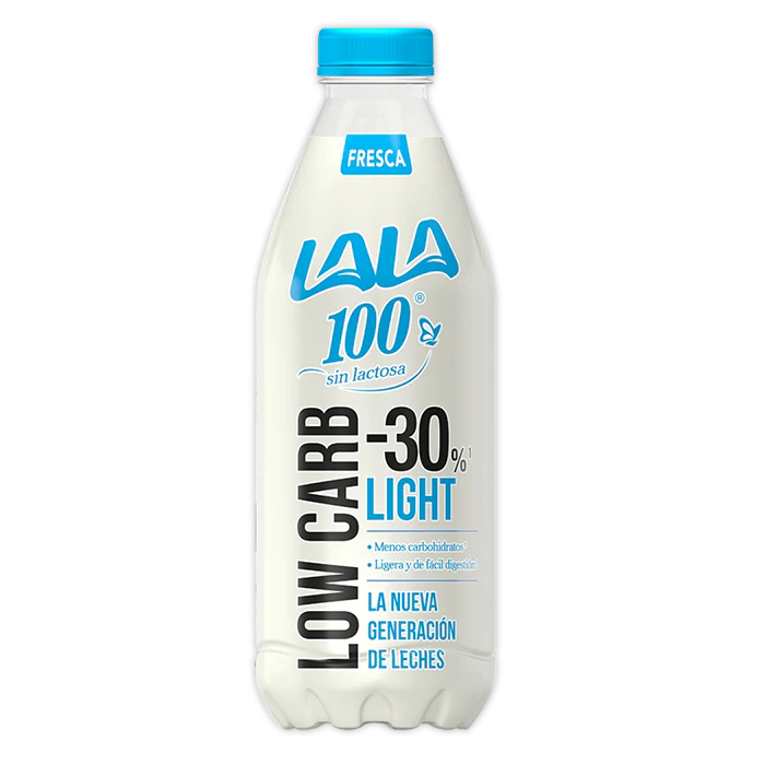 LECHE LALA 100 SIN LACTOSA LOW CARB - 30% LIGHT 1  LT.