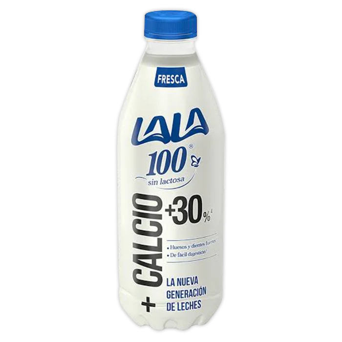 LECHE LALA 100 SIN LACTOSA + CALCIO + 30% 1  LT.