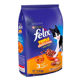 ALIMENTO PARA GATO FELIX TRIPLE DELICIOUS GRANJA 30% PROTEÍNA BOLSA 1.500  KG.