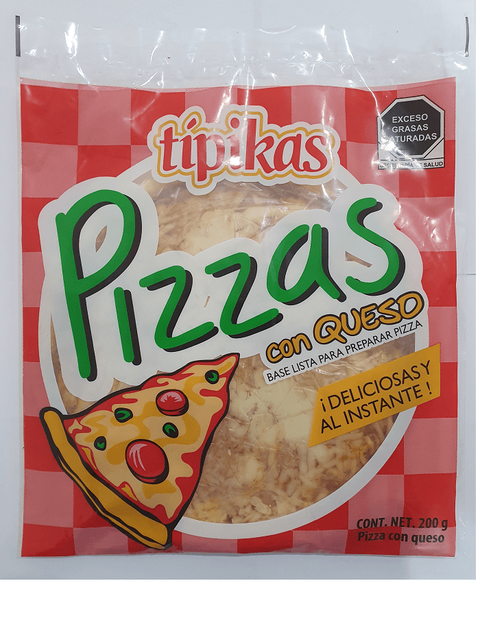 BASE PARA PREPARAR PIZZA TIPIKAS GRANDE CON SALSA Y QUESO 1  PZA.