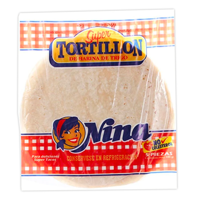 SUPER TORTILLON DE HARINA DE TRIGO NINA 5  PZA.