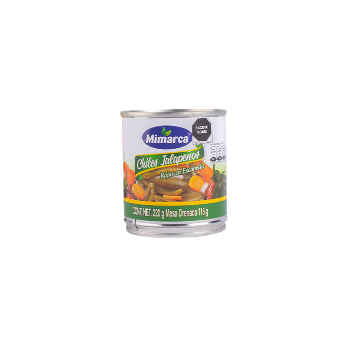 CHILE JALAPEÑO RAJAS VERDES MIMARCA LATA 220  GR.