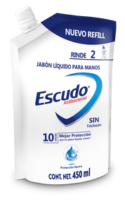 JABON LIQUIDO ESCUDO REFILL 450  ML.
