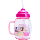 TARRO ASA TAPA Y POPOTE PLASTICO PRINCESAS 1  PZA.