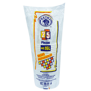 VASO NATURAL 16 LARGO REYMA 25  PZA.