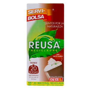 BOLSA PARA BASURA  SERVI-BOLSA ECOLOGICA MEDIANA 55X60 20  PZA.