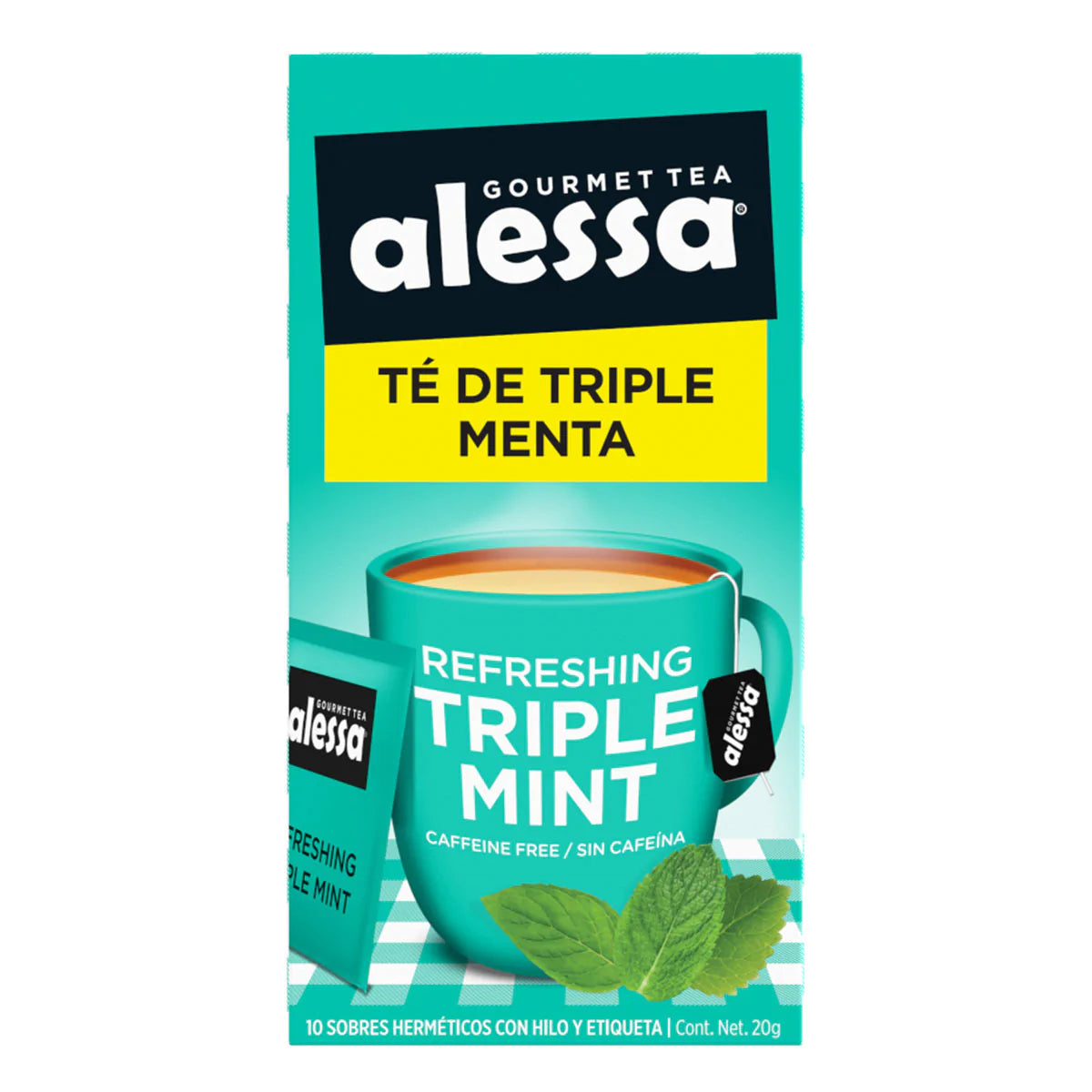 ALESSA TÉ DE TRIPLE MENTA SIN CAFEÍNA 20 g 10  SOB.