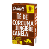 DOBLETT TÉ DE CÚRCUMA JENGIBRE CANELA SIN CAFEÍNA 19.2 g 16  SOB.