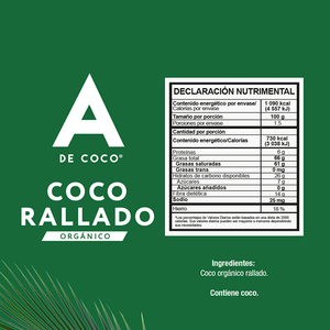COCO RALLADO ORGANICO SIN AZUCAR A DE COCO BOLSA 150  GR.
