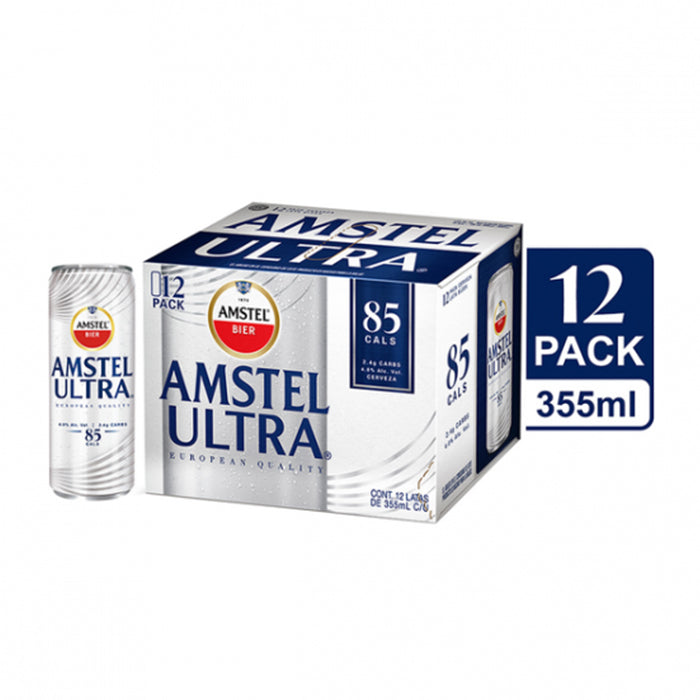 CERVEZA AMSTEL ULTRA LATA 355 ML 12  PZA.