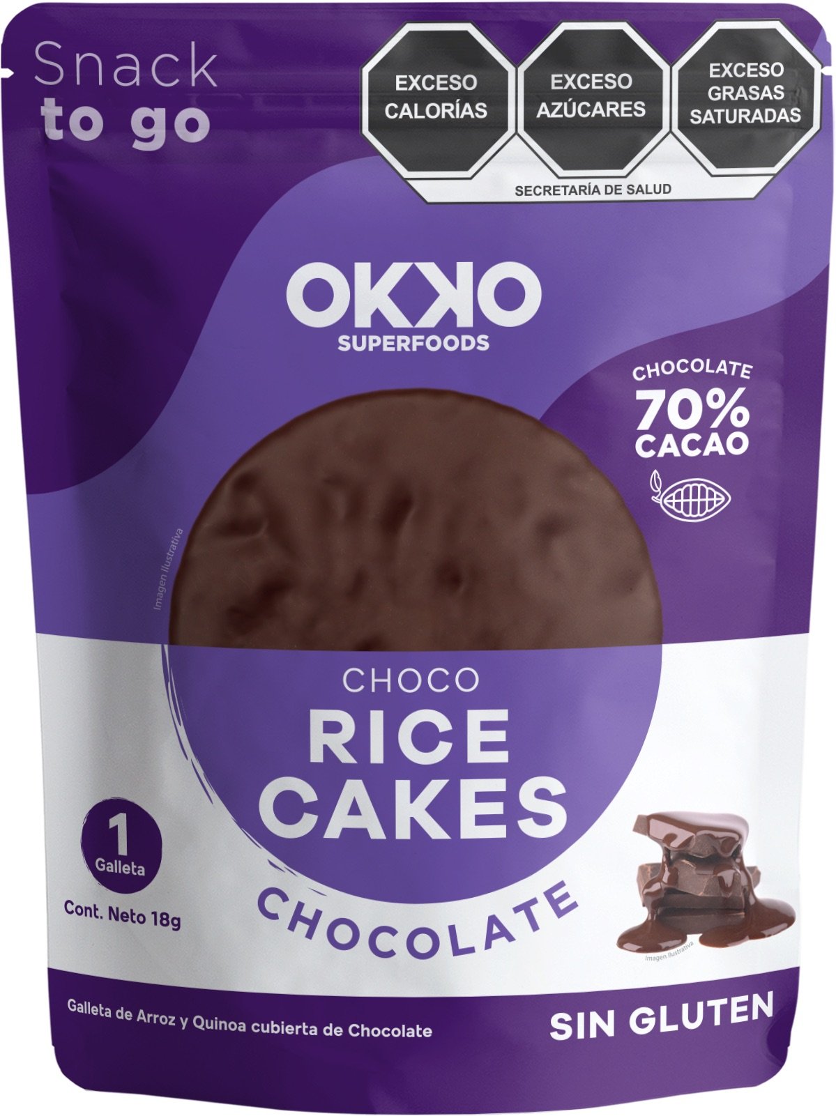 CHOCO RICE CAKES CHOCOLATE OKKO 18  GR.