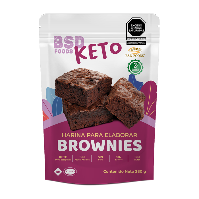 HARINA PARA BROWNIES KETO BSD FOODS BOLSA 280  GR.