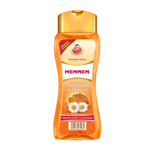 MENNEN SHAMPOO SUAVE ENRIQUECIDO CON MIEL Y EXTRACTO DE MANZANILLA 700  ML.
