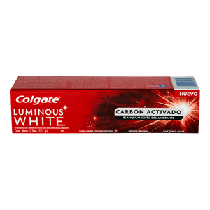 CREMA DENTAL COLGATE LUMINOUS WHITE CARBÓN ACTIVADO 125  ML.