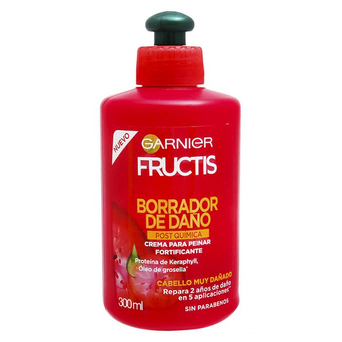 CREMA PARA PEINAR FRUCTIS BORRADOR DE DAÑO POST QUIMICA 300  ML.