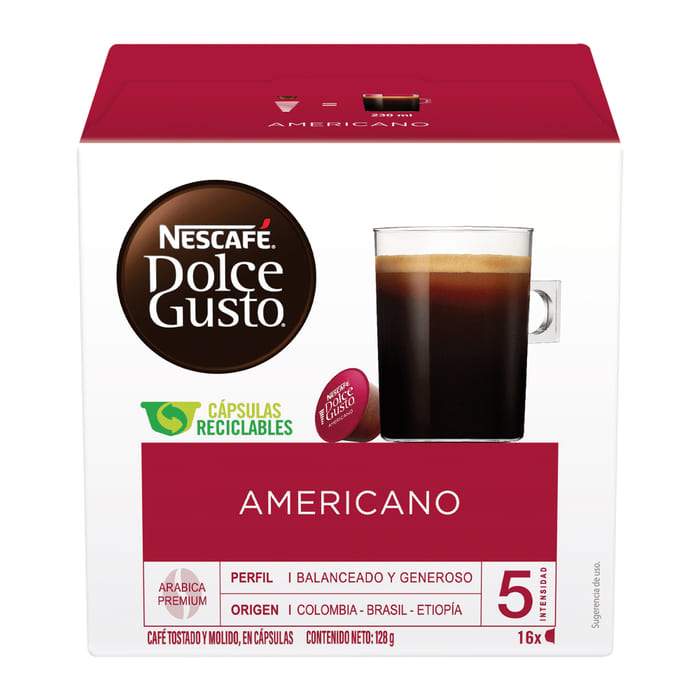 CAFE  AMERICANO NESCAFE DOLCE GUSTO 16  PZA.