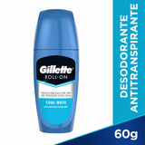DESODORANTE ROLL ON GILLETTE COOL WAVE 60  GR.