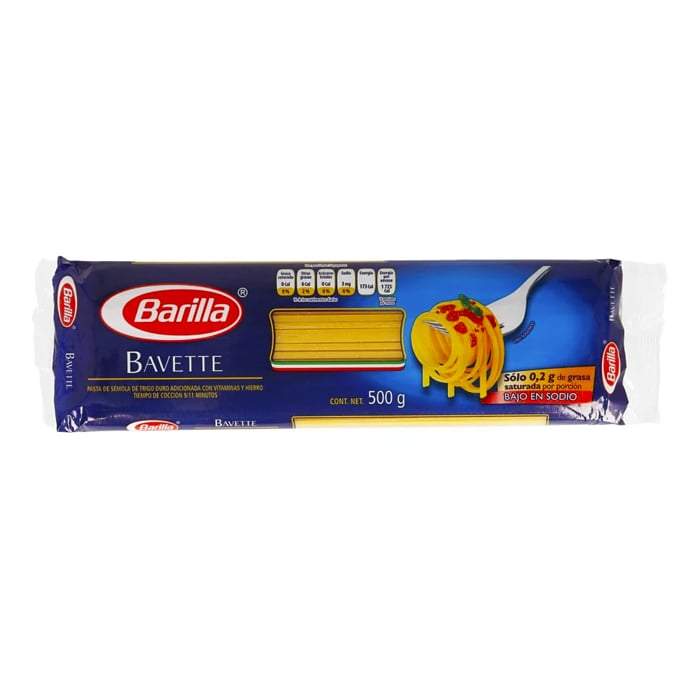 PASTA PARA SOPA  BAVETTE BARILLA PAQUETE 500  GR.